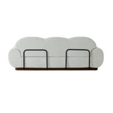 Modern Light Green Curved Boucle 3-Seater Sofa | OROA
