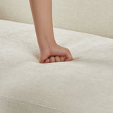 Beige Upholstered Chenille Sofa | OROA