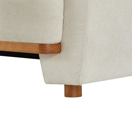 Beige Upholstered Chenille Sofa | OROA