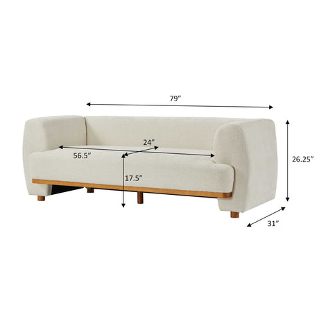 Beige Upholstered Chenille Sofa | OROA