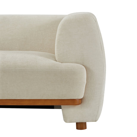 Beige Upholstered Chenille Sofa | OROA