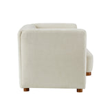 Beige Upholstered Chenille Sofa | OROA