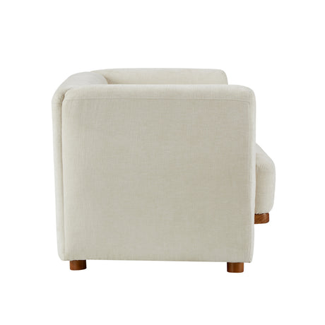 Beige Upholstered Chenille Sofa | OROA