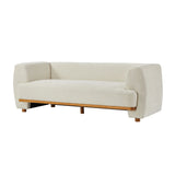 Beige Upholstered Chenille Sofa | OROA