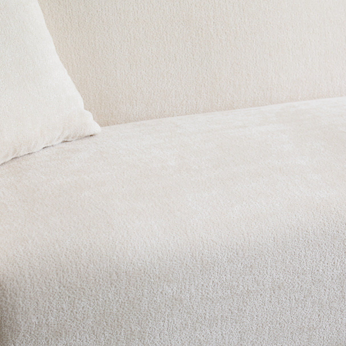 Beige Curved Boucle 3-Seater Sofa | OROA