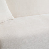Beige Curved Boucle 3-Seater Sofa | OROA