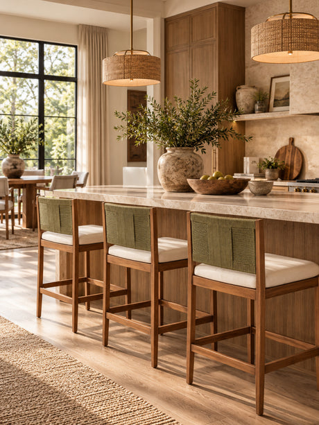 Outdoor Acacia Wood Bar Stools (2) | OROA