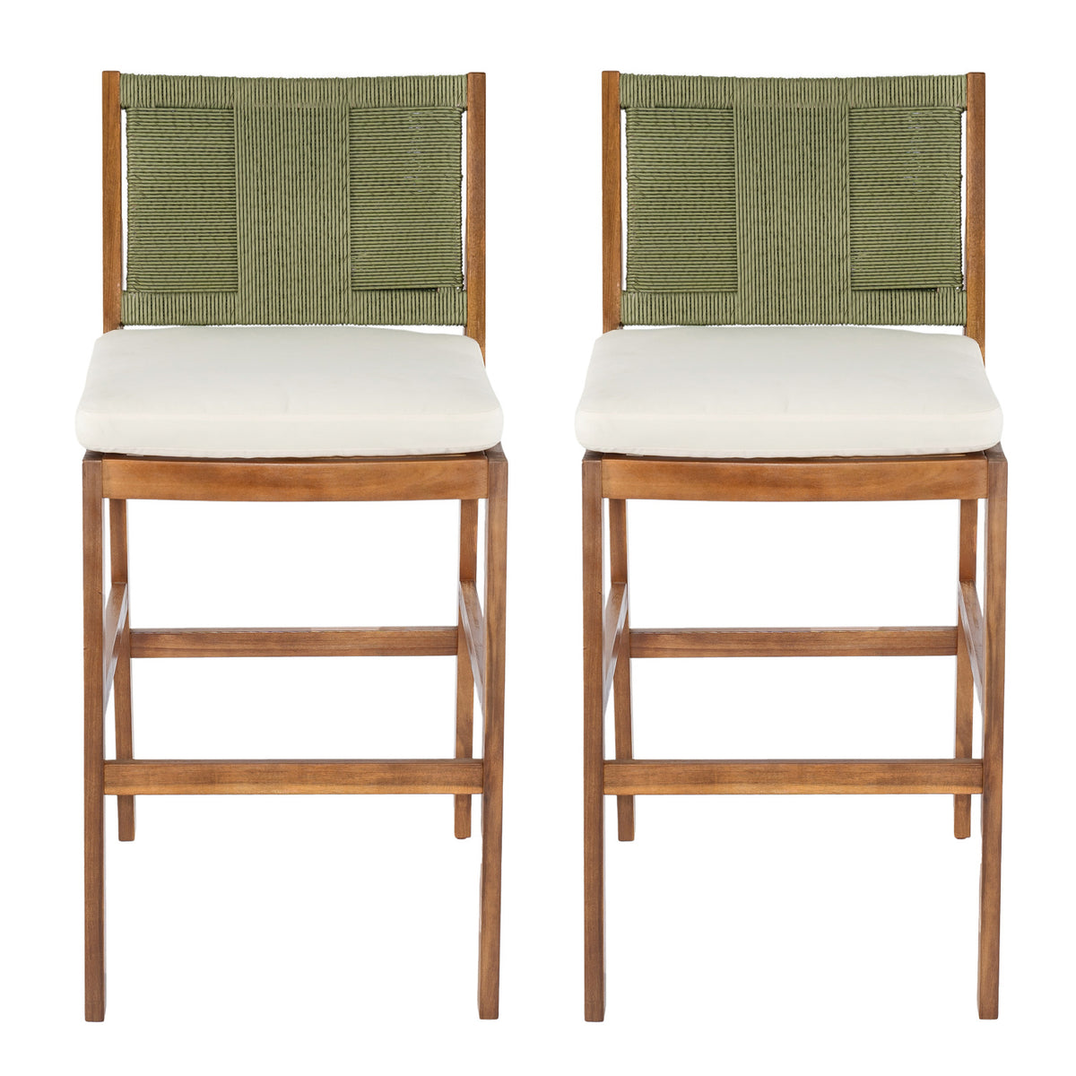 Outdoor Acacia Wood Bar Stools (2) | OROA