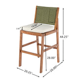 Outdoor Acacia Wood Bar Stools (2) | OROA