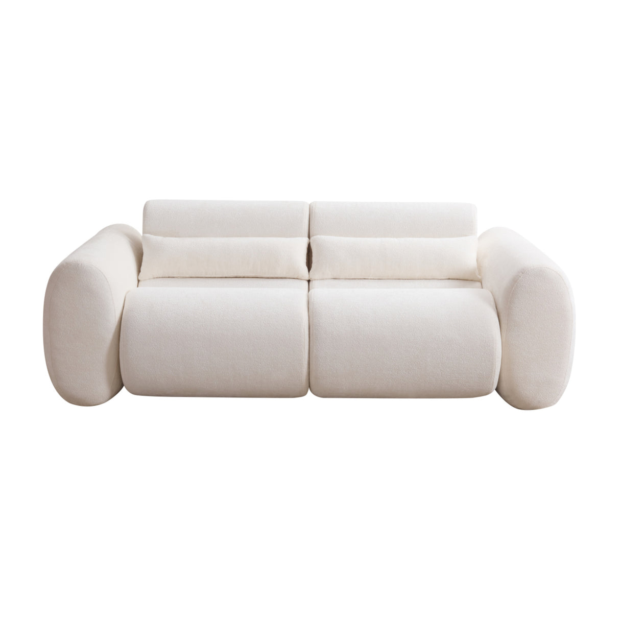 Snow White Curved 3-Seater Upholstered Sofa | OROA