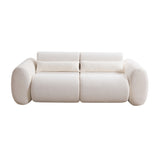 Snow White Curved 3-Seater Upholstered Sofa | OROA