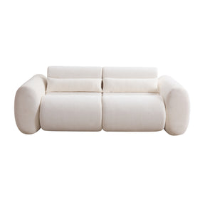 Modern European furniture - Snow White Curved 3-Seater Upholstered Sofa - www.oroa.com