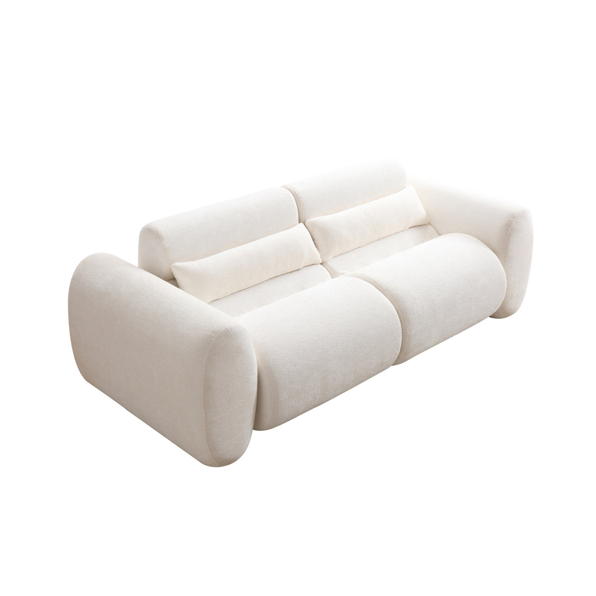 Snow White Curved 3-Seater Upholstered Sofa | OROA