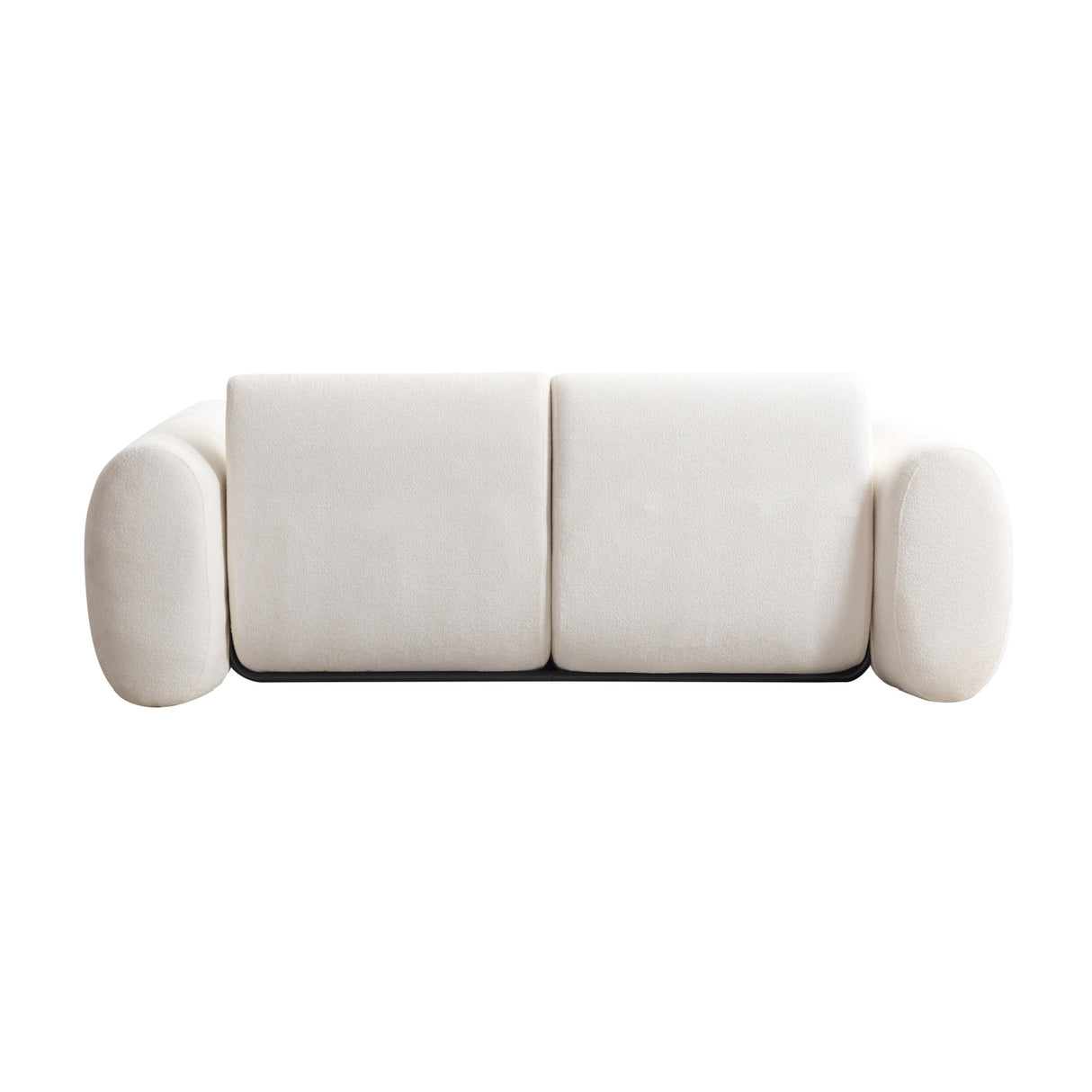 Snow White Curved 3-Seater Upholstered Sofa | OROA