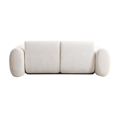 Snow White Curved 3-Seater Upholstered Sofa | OROA