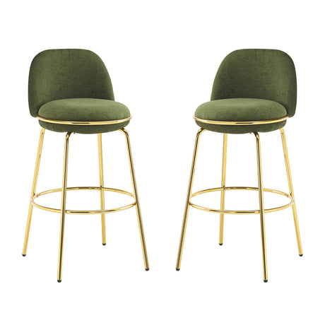Modern Luxury Green Upholstered Barstools (2) - OROA - view 1