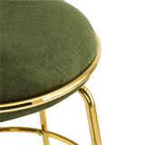 Modern Luxury Green Upholstered Barstools (2) | OROA