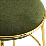 Modern Luxury Green Upholstered Barstools (2) | OROA