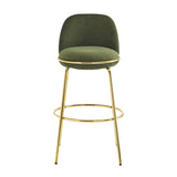 Modern Luxury Green Upholstered Barstools (2) | OROA