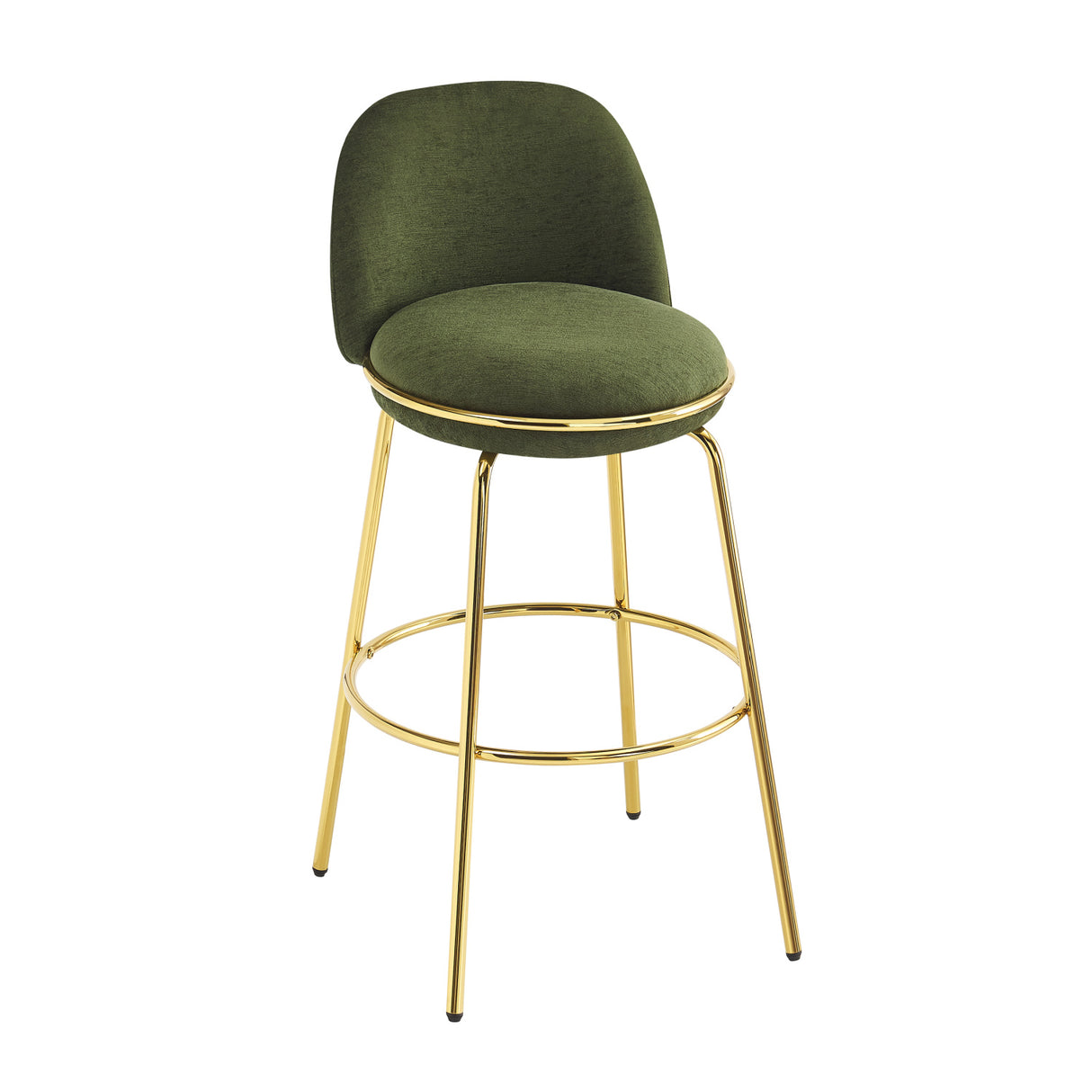 Modern Luxury Green Upholstered Barstools (2) | OROA