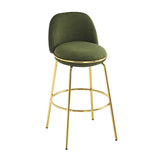 Modern Luxury Green Upholstered Barstools (2) | OROA