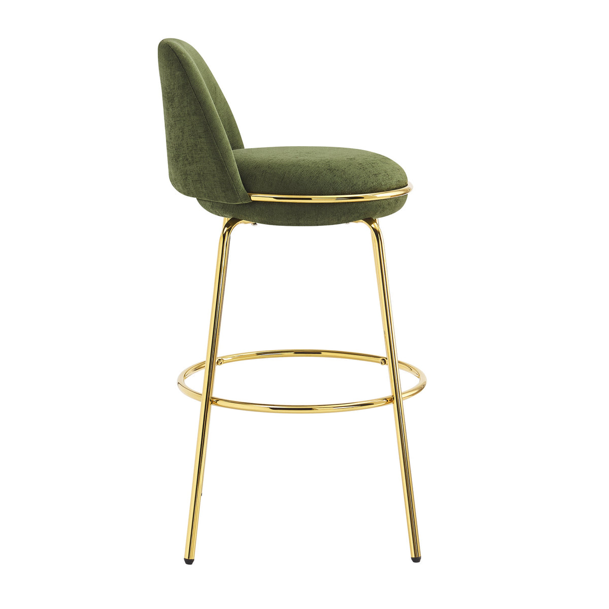 Modern Luxury Green Upholstered Barstools (2) | OROA