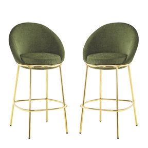 Modern European furniture - Olive Green Upholstered Barstools (2) - www.oroa.com