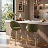 Olive Green Upholstered Barstools (2) | OROA