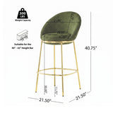 Olive Green Upholstered Barstools (2) | OROA