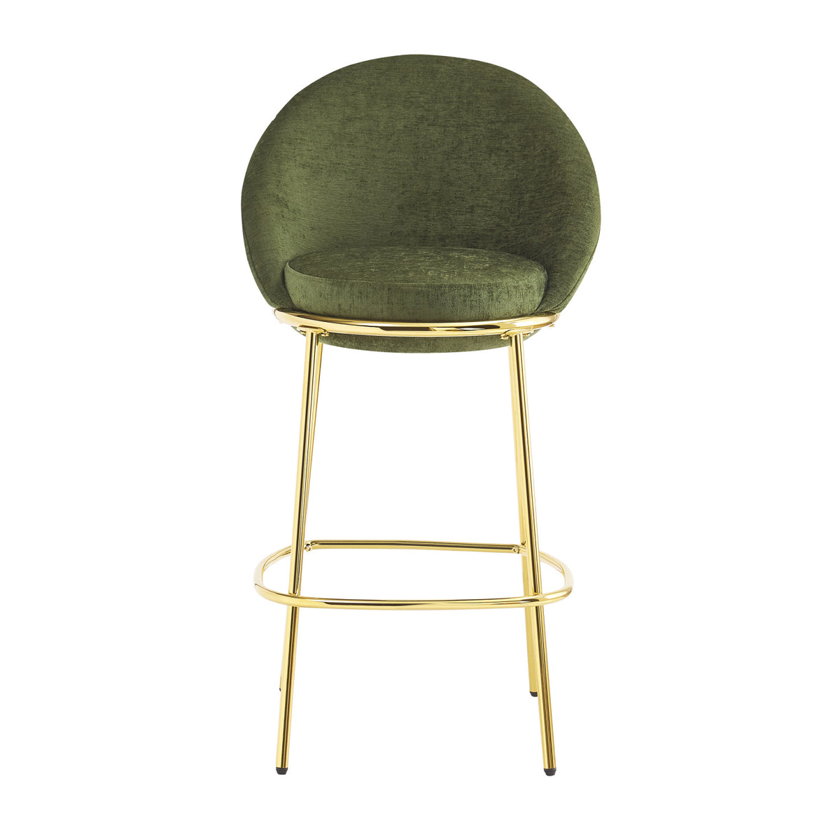 Olive Green Upholstered Barstools (2) | OROA