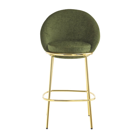 Olive Green Upholstered Barstools (2) | OROA