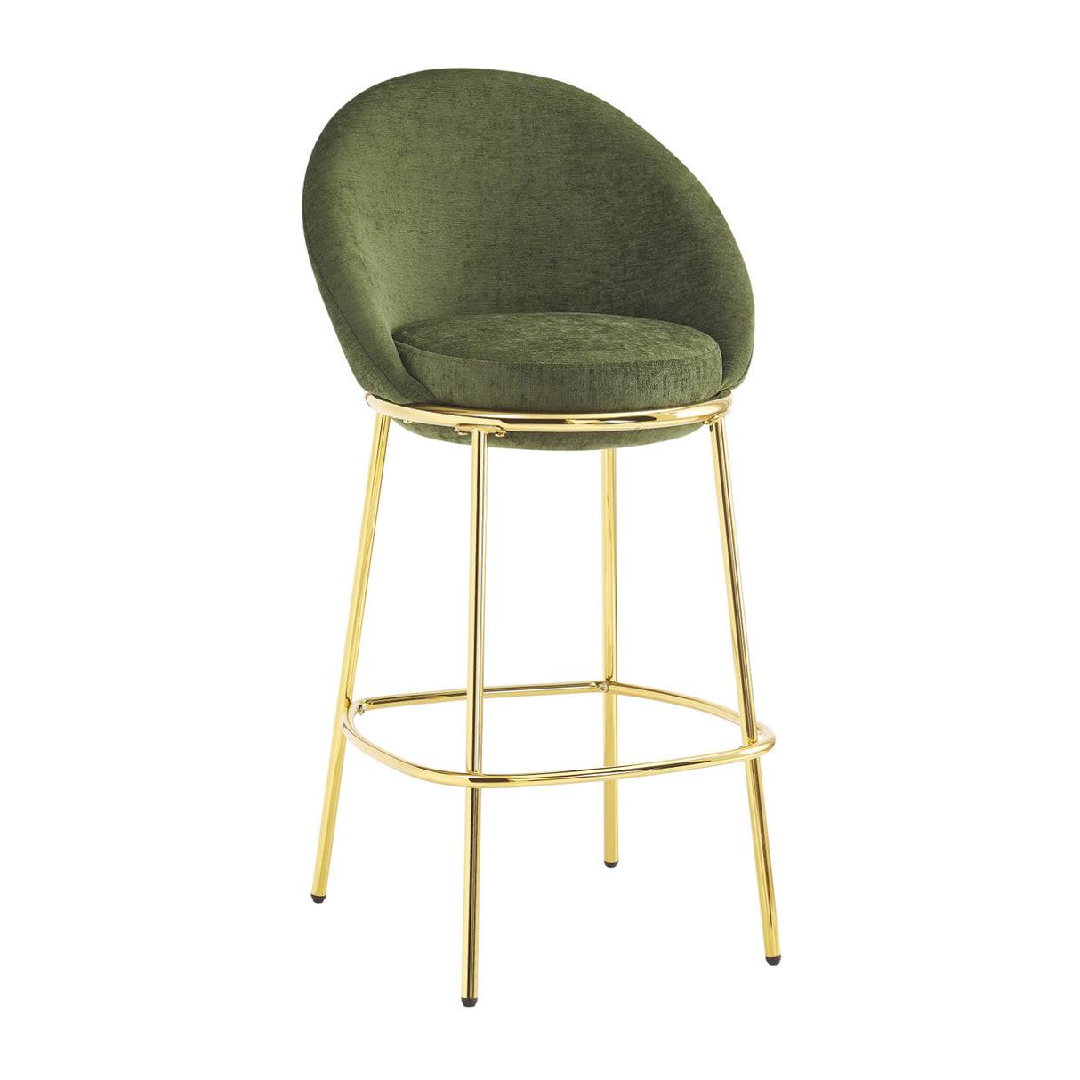 Olive Green Upholstered Barstools (2) | OROA