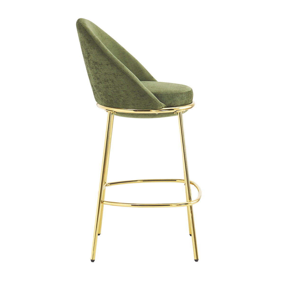Olive Green Upholstered Barstools (2) | OROA