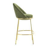 Olive Green Upholstered Barstools (2) | OROA