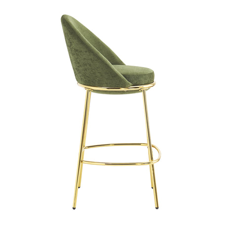 Olive Green Upholstered Barstools (2) | OROA