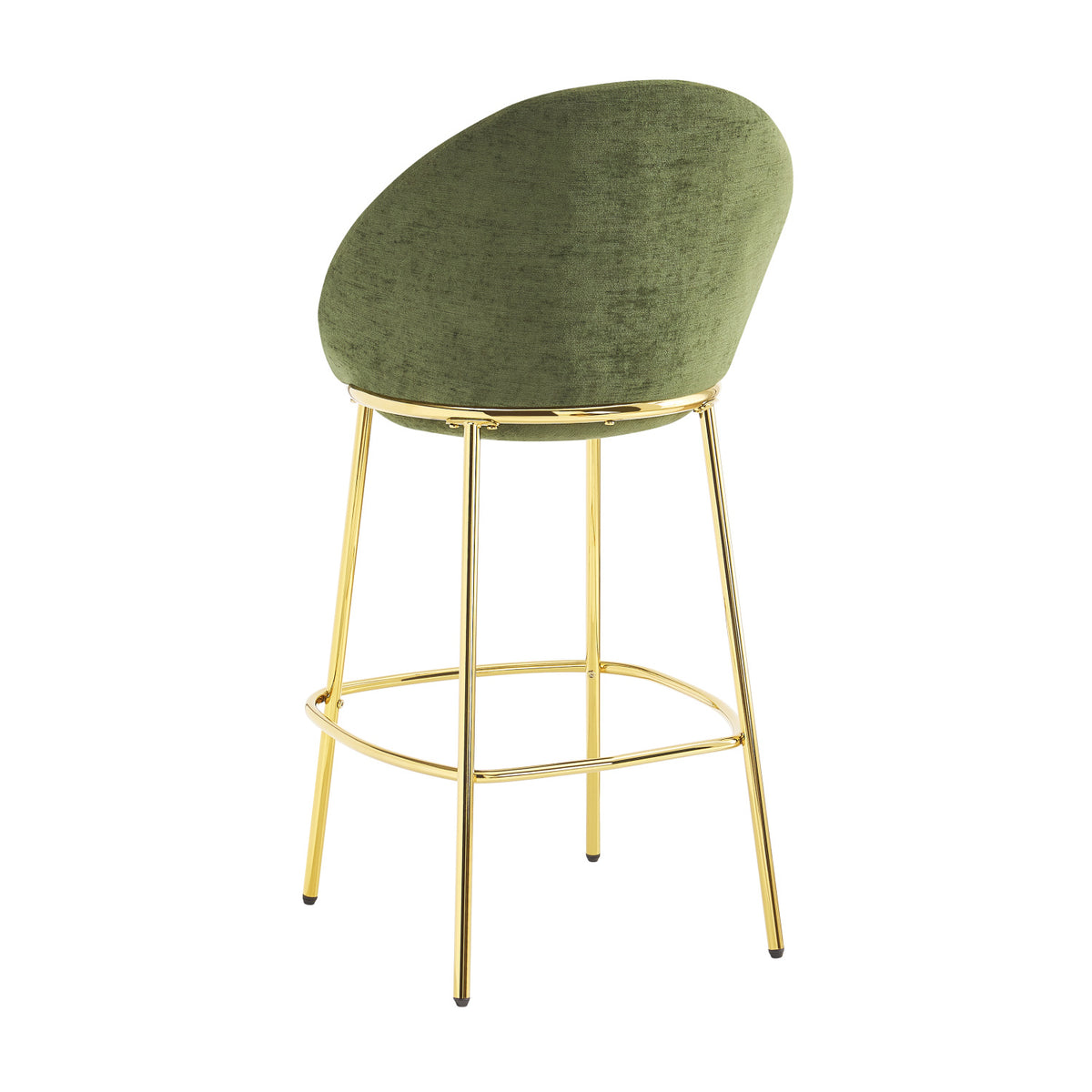 Olive Green Upholstered Barstools (2) | OROA