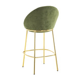 Olive Green Upholstered Barstools (2) | OROA
