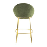 Olive Green Upholstered Barstools (2) | OROA