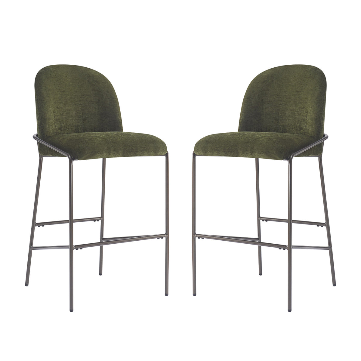 Galen Green Upholstered Barstools (2) | OROA