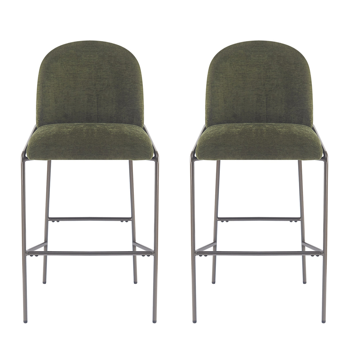 Galen Green Upholstered Barstools (2) | OROA
