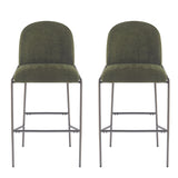 Galen Green Upholstered Barstools (2) | OROA