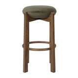 Modern Dark Walnut Backless Bar Stools (4) | OROA