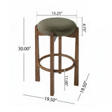 Modern Dark Walnut Backless Bar Stools (4) | OROA