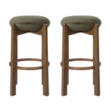 Tara Contemporary Wood Frame Bar Stools (2) | OROA