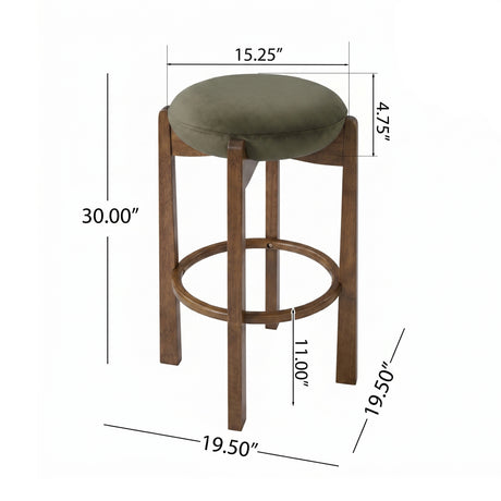 Tara Contemporary Wood Frame Bar Stools (2) | OROA