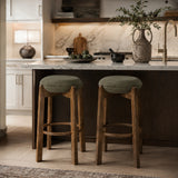 Tara Contemporary Wood Frame Bar Stools (2) | OROA