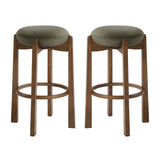 Tara Contemporary Wood Frame Bar Stools (2) | OROA