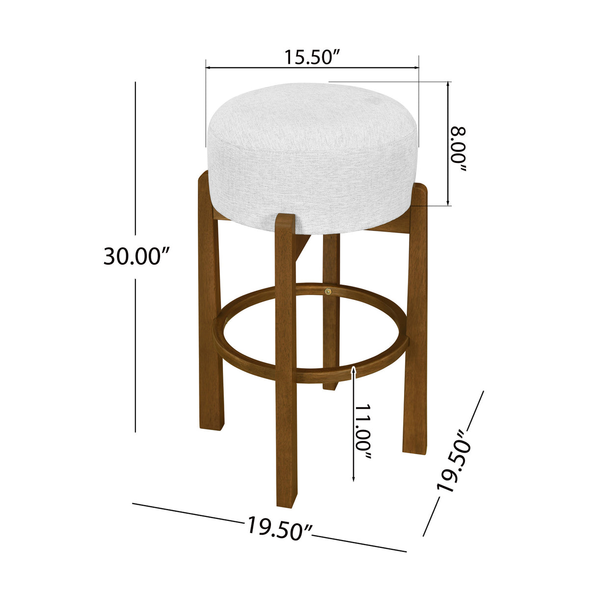 Vera Ivory Upholstered Bar Stools (2) | OROA