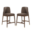 Modern European furniture - Walnut Wooden Counter Stools (2) - www.oroa.com