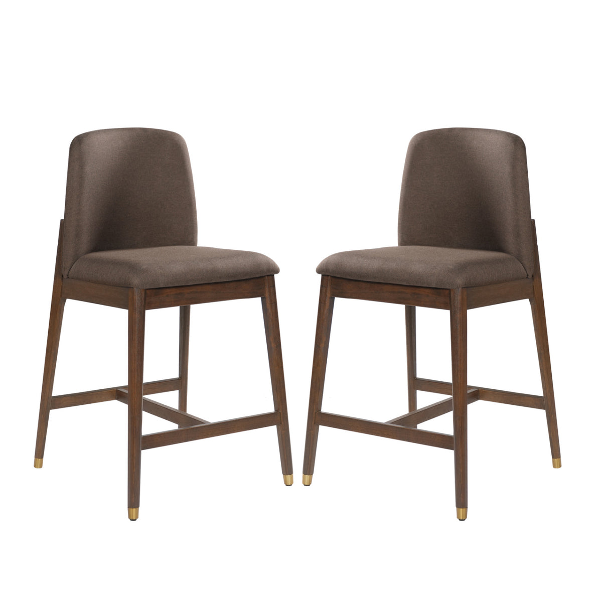 Modern European furniture - Walnut Wooden Counter Stools (2) - www.oroa.com